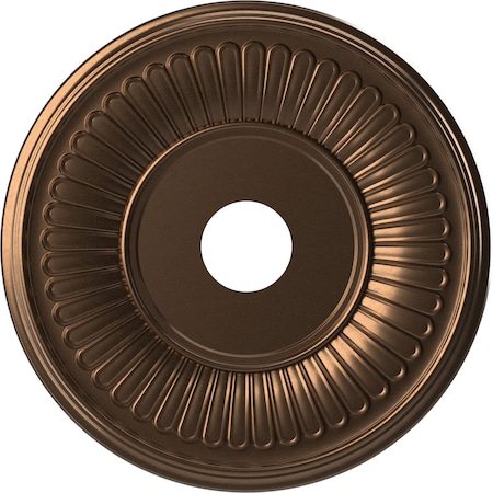 Ekena Millwork Berkshire PVC Medallion (Canopies up to 8 3/8"), 19"OD x 3 1/2"ID x 1"P, Metallic Antique Brass CMP19BECAB